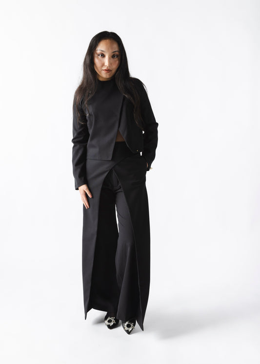 Pantalon tailleur noir femme petite taille Allaura