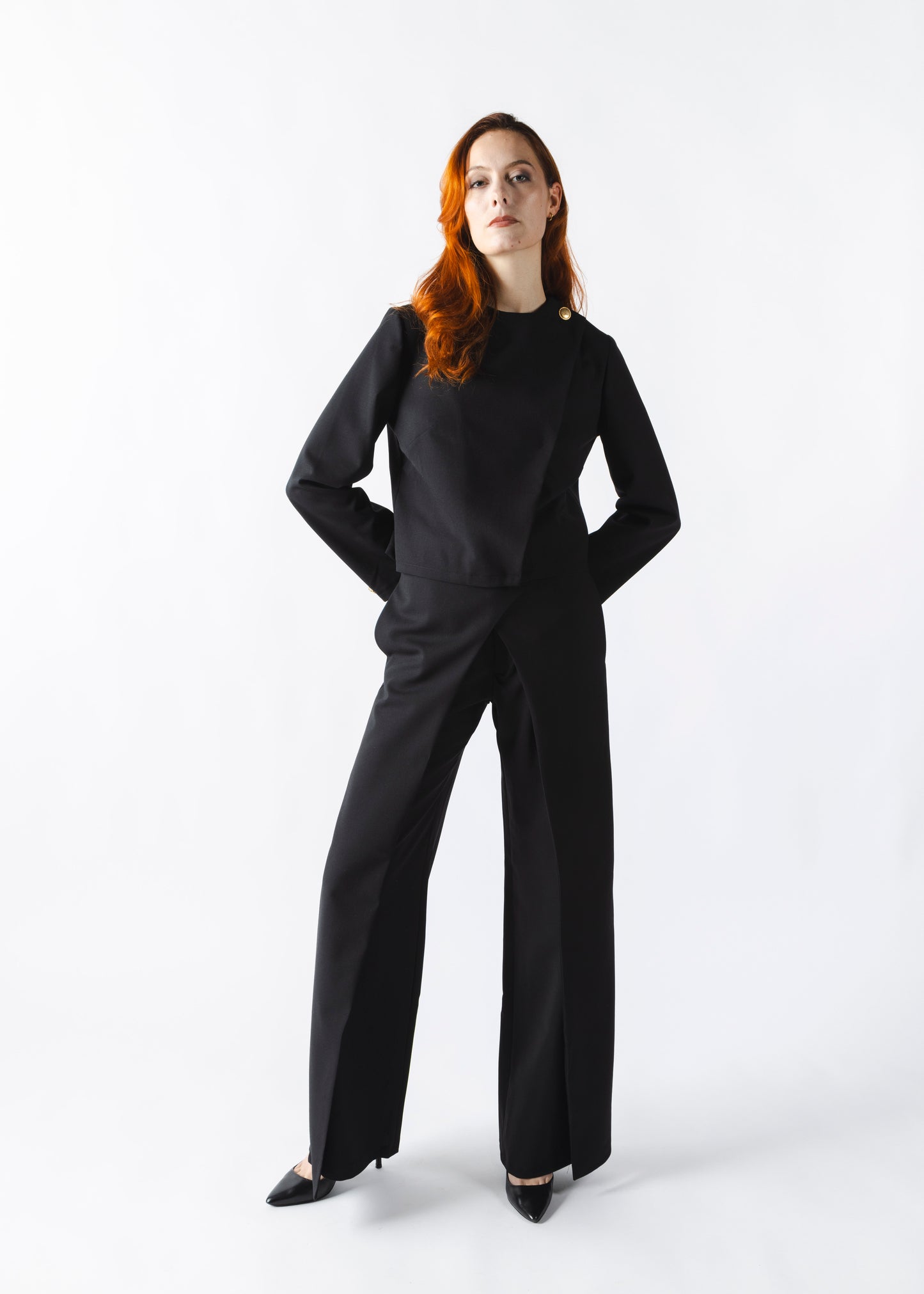 L’AUDACIEUSE : Pantalon Structuré Noir Femme (Grande)