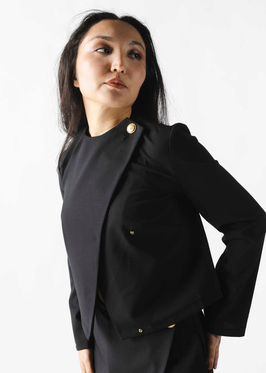 L'IMPÉRIALE Top blazer noir Petite Précieuse